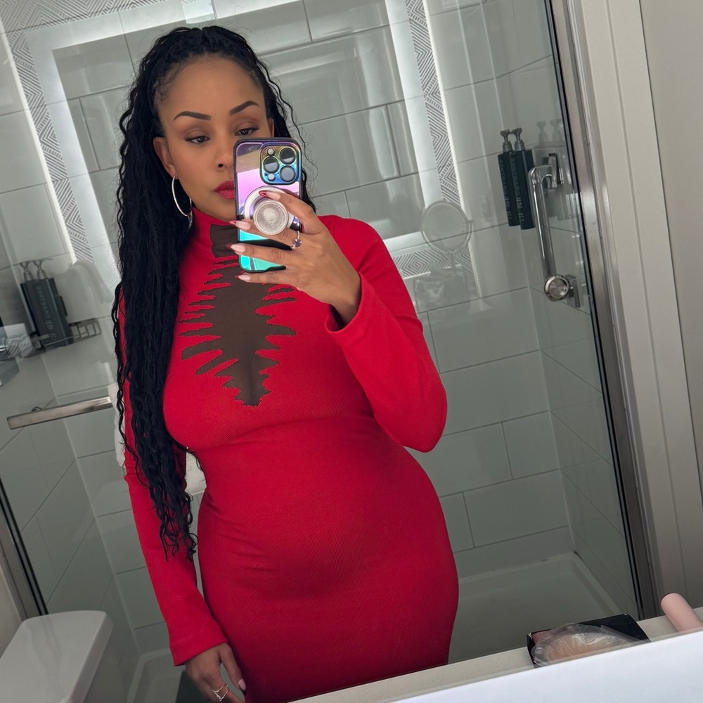 Hanifa Red Knit Dress - Picture 4 of 4